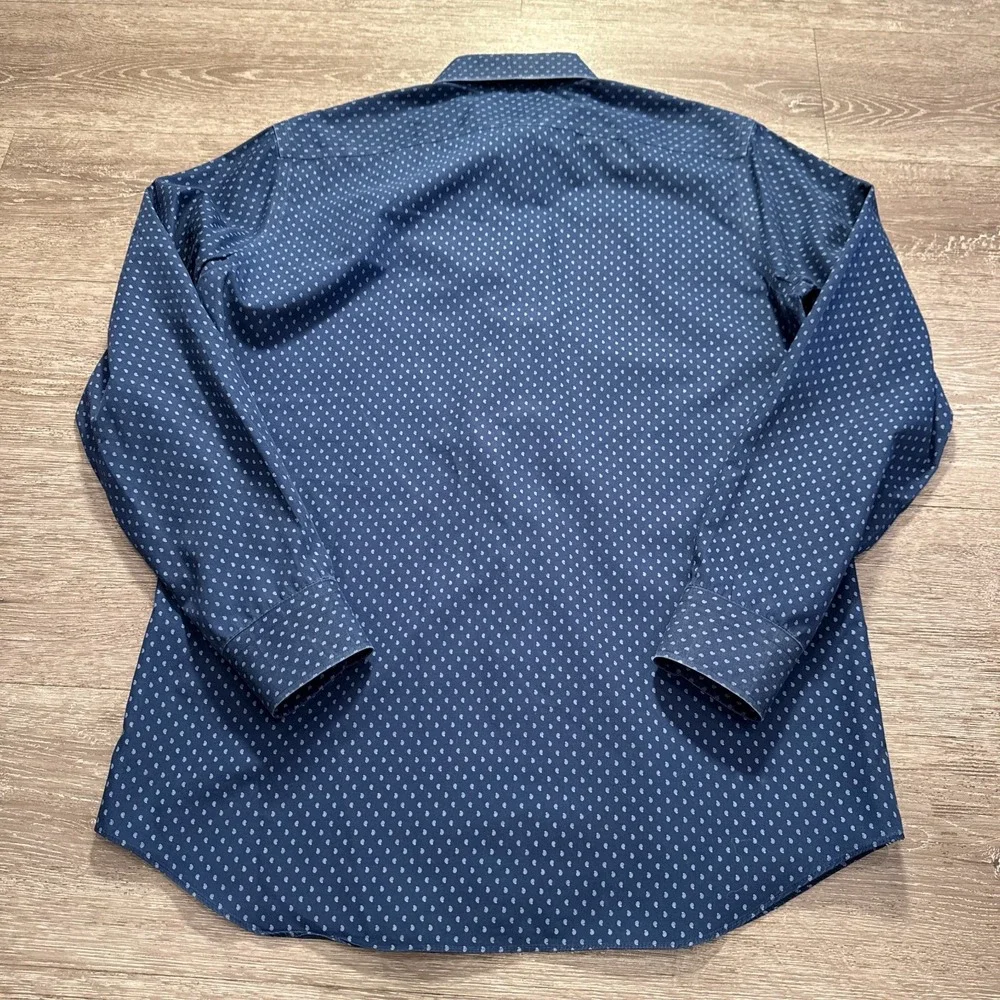 Banana Republic Shirt Mens M Blue Cotton Non-Iron Camden Fit Paisley Business